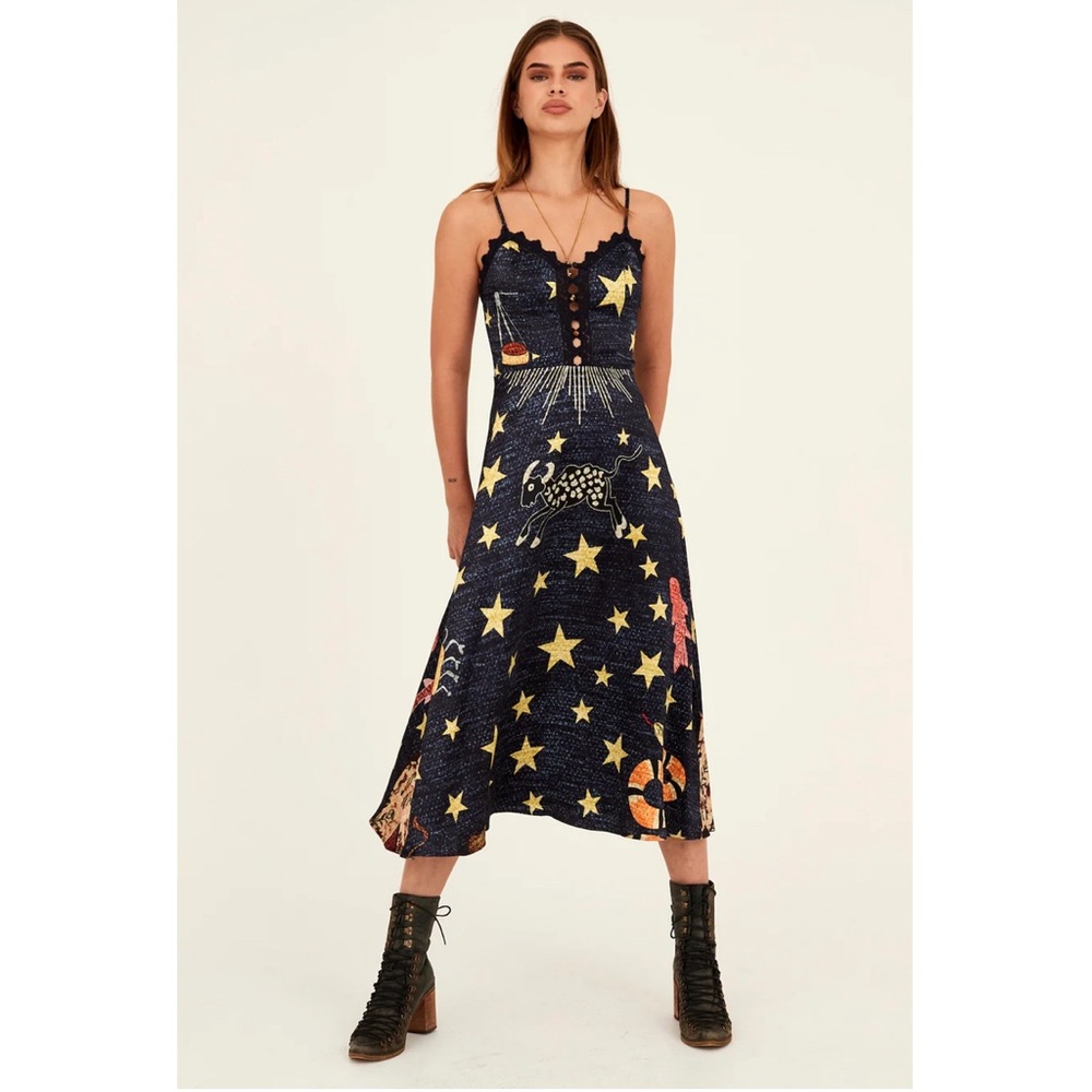 *RARE* Lenni Tarot Midi Dress Zodiac print